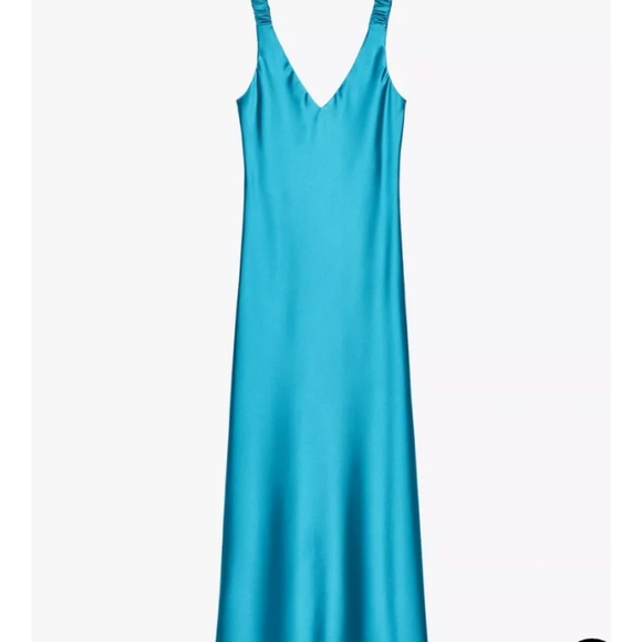 Zara Satin Effect Midi Dress - Picture 2 of 3